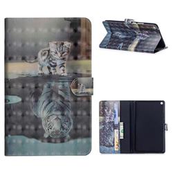 Tiger and Cat 3D Painted Leather Tablet Wallet Case for Huawei MediaPad T3 8.0