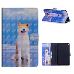 Smiley Shiba Inu 3D Painted Leather Tablet Wallet Case for Huawei MediaPad T3 8.0