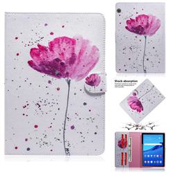 Purple Orchid Painting Tablet Leather Wallet Flip Cover for Huawei MediaPad T5 (10.1 inch)