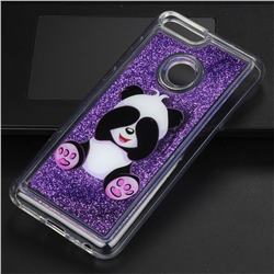 Naughty Panda Glassy Glitter Quicksand Dynamic Liquid Soft Phone Case for Huawei P Smart(Enjoy 7S)