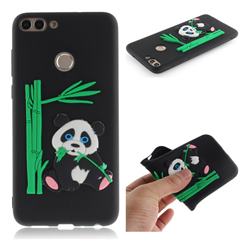 Panda Eating Bamboo Soft 3D Silicone Case for Huawei P Smart(Enjoy 7S) - Black