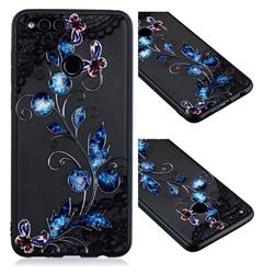 Butterfly Lace Diamond Flower Soft TPU Back Cover for Huawei P Smart(Enjoy 7S)