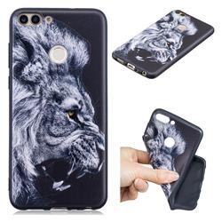 Lion 3D Embossed Relief Black TPU Cell Phone Back Cover for Huawei P Smart(Enjoy 7S)