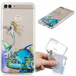 Mermaid Clear Varnish Soft Phone Back Cover for Huawei P Smart(Enjoy 7S)