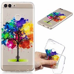 Oil Painting Tree Clear Varnish Soft Phone Back Cover for Huawei P Smart(Enjoy 7S)