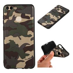 Camouflage Soft TPU Back Cover for Huawei P Smart(Enjoy 7S) - Gold Green