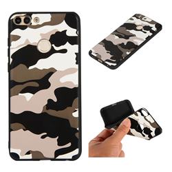 Camouflage Soft TPU Back Cover for Huawei P Smart(Enjoy 7S) - Black White
