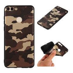 Camouflage Soft TPU Back Cover for Huawei P Smart(Enjoy 7S) - Gold Coffee
