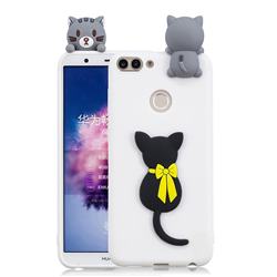 Little Black Cat Soft 3D Climbing Doll Soft Case for Huawei P Smart(Enjoy 7S)