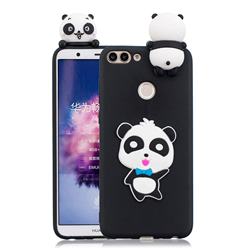 Blue Bow Panda Soft 3D Climbing Doll Soft Case for Huawei P Smart(Enjoy 7S)