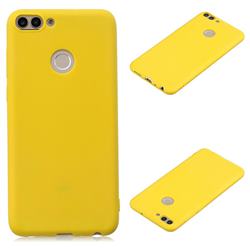 Candy Soft Silicone Protective Phone Case for Huawei P Smart(Enjoy 7S) - Yellow