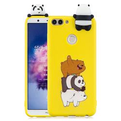 Striped Bear Soft 3D Climbing Doll Soft Case for Huawei P Smart(Enjoy 7S)
