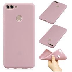 Candy Soft Silicone Phone Case for Huawei P Smart(Enjoy 7S) - Lotus Pink
