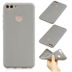 Candy Soft Silicone Phone Case for Huawei P Smart(Enjoy 7S) - Gray