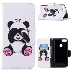 Lovely Panda Leather Wallet Case for Huawei P Smart(Enjoy 7S)