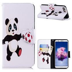 Football Panda Leather Wallet Case for Huawei P Smart(Enjoy 7S)