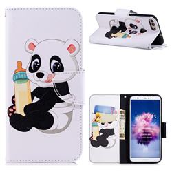 Baby Panda Leather Wallet Case for Huawei P Smart(Enjoy 7S)