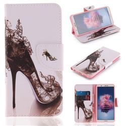 High Heels PU Leather Wallet Case for Huawei P Smart(Enjoy 7S)