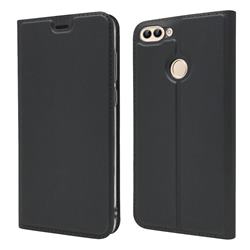 Ultra Slim Card Magnetic Automatic Suction Leather Wallet Case for Huawei P Smart(Enjoy 7S) - Star Grey
