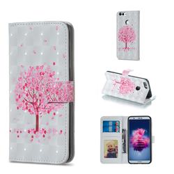 Sakura Flower Tree 3D Painted Leather Phone Wallet Case for Huawei P Smart(Enjoy 7S)