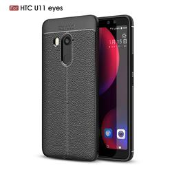 Luxury Auto Focus Litchi Texture Silicone TPU Back Cover for HTC U11 Eyes - Black