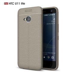 Luxury Auto Focus Litchi Texture Silicone TPU Back Cover for HTC U11 Life - Gray