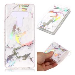 White Marble Pattern Bright Color Laser Soft TPU Case for HTC U12+