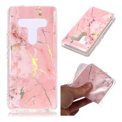 Powder Pink Marble Pattern Bright Color Laser Soft TPU Case for HTC U12+