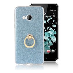 Luxury Soft TPU Glitter Back Ring Cover with 360 Rotate Finger Holder Buckle for HTC U Play / HTC Alpine - Blue