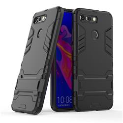 Armor Premium Tactical Grip Kickstand Shockproof Dual Layer Rugged Hard Cover for Huawei Honor View 20 / V20 - Black