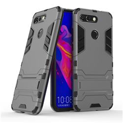 Armor Premium Tactical Grip Kickstand Shockproof Dual Layer Rugged Hard Cover for Huawei Honor View 20 / V20 - Gray