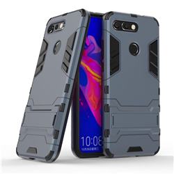 Armor Premium Tactical Grip Kickstand Shockproof Dual Layer Rugged Hard Cover for Huawei Honor View 20 / V20 - Navy