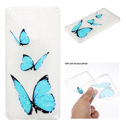 Blue butterfly Anti-fall Clear Varnish Soft TPU Back Cover for Huawei Honor View 20 / V20