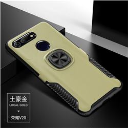 Knight Armor Anti Drop PC + Silicone Invisible Ring Holder Phone Cover for Huawei Honor View 20 / V20 - Champagne