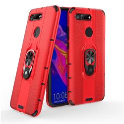 Alita Battle Angel Armor Metal Ring Grip Shockproof Dual Layer Rugged Hard Cover for Huawei Honor View 20 / V20 - Red