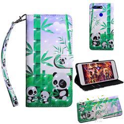 Eating Bamboo Pandas 3D Painted Leather Wallet Case for Huawei Honor View 20 / V20