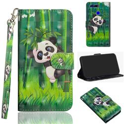 Climbing Bamboo Panda 3D Painted Leather Wallet Case for Huawei Honor View 20 / V20