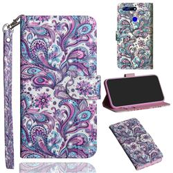 Swirl Flower 3D Painted Leather Wallet Case for Huawei Honor View 20 / V20