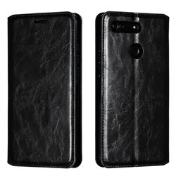 Retro Slim Magnetic Crazy Horse PU Leather Wallet Case for Huawei Honor View 20 / V20 - Black