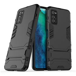 Armor Premium Tactical Grip Kickstand Shockproof Dual Layer Rugged Hard Cover for Huawei Honor View 30 Pro / V30 Pro - Black