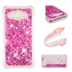 Dynamic Liquid Glitter Sand Quicksand TPU Case for Huawei Y3 (2017) - Pink Love Heart