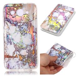 Gold Plating Marble Pattern Bright Color Laser Soft TPU Case for Huawei Y3 (2018)