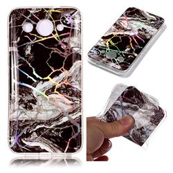 White Black Marble Pattern Bright Color Laser Soft TPU Case for Huawei Y3 (2018)