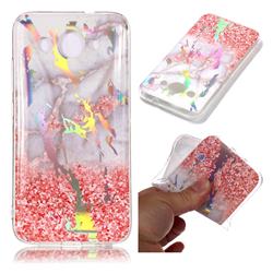 Powder Sandstone Marble Pattern Bright Color Laser Soft TPU Case for Huawei Y3 (2018)