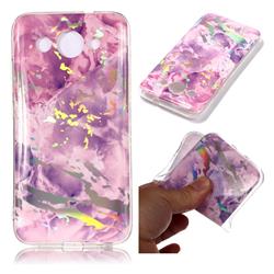 Purple Marble Pattern Bright Color Laser Soft TPU Case for Huawei Y3 (2018)