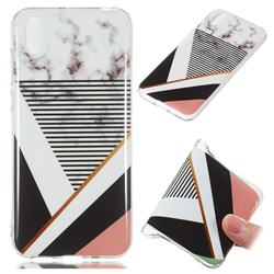Pinstripe Soft TPU Marble Pattern Phone Case for Huawei Y5 (2019)