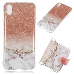 Glittering Rose Gold Soft TPU Marble Pattern Case for Huawei Y5 (2019)