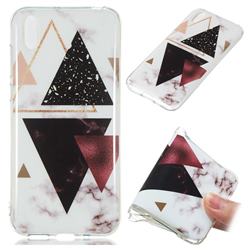Four Triangular Soft TPU Marble Pattern Phone Case for Huawei Y5 (2019)