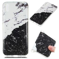 Black and White Soft TPU Marble Pattern Phone Case for Huawei Y5 (2019)