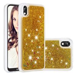 Dynamic Liquid Glitter Quicksand Sequins TPU Phone Case for Huawei Y5 (2019) - Golden